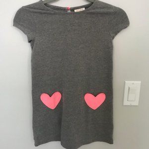 Cat and Jack-Grey cotton kids dress, heart pockets